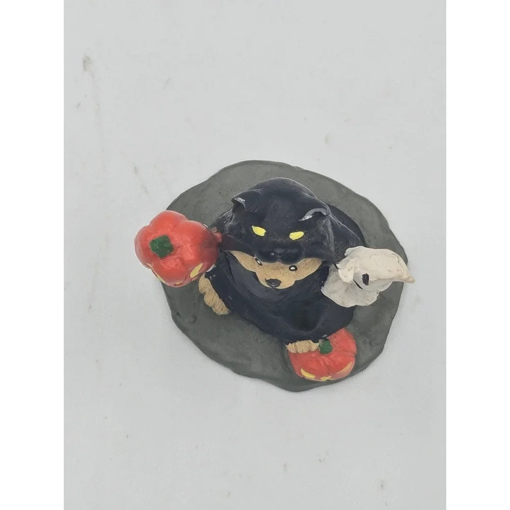 Vintage Russ Berrie Halloween Beary Scary Treaters Black Cat Ghost Pumpkin 1990s